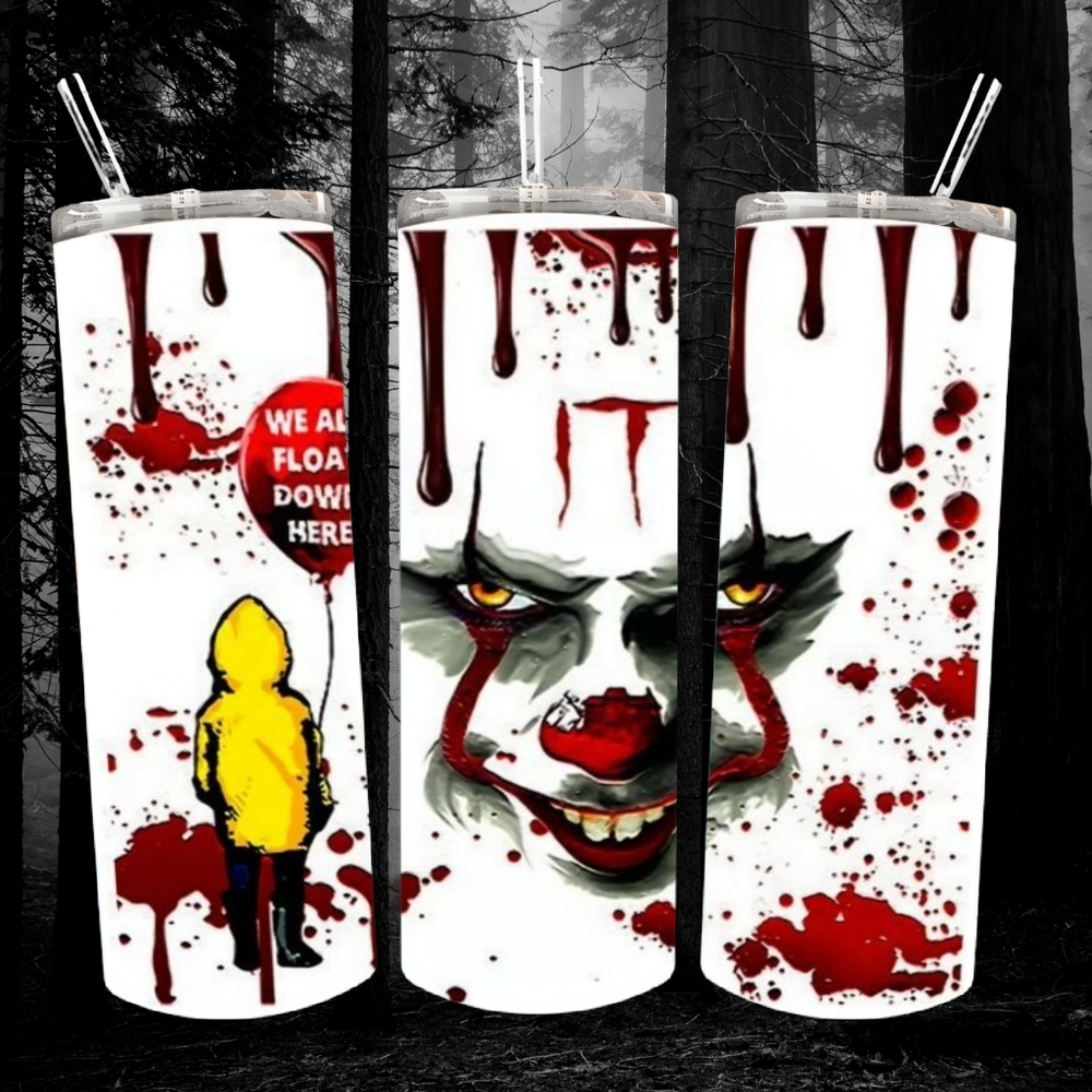 Made To Order Horror Pennywise Themed 20 Oz Tumbler